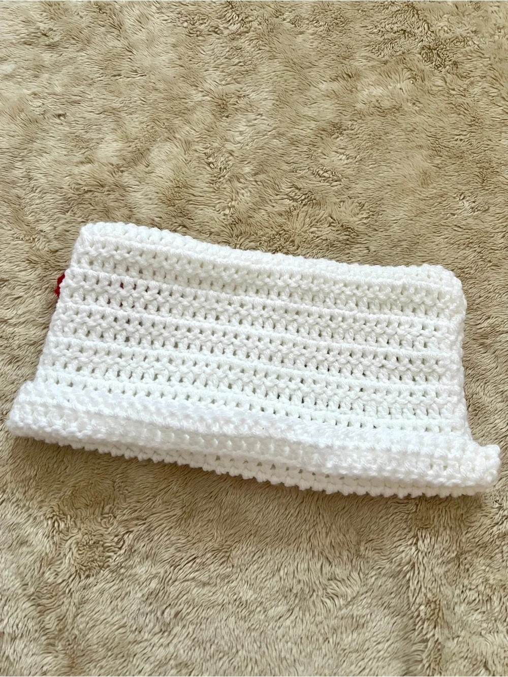 HANDMADE CROCHET White Cat Ear Hello Beanie
